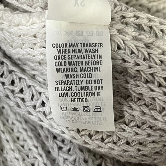 Aerie Oversized Chunky Slouchy Cloud White Gray Tie Dye Pullover Sweater XS - Picture 7 of 8